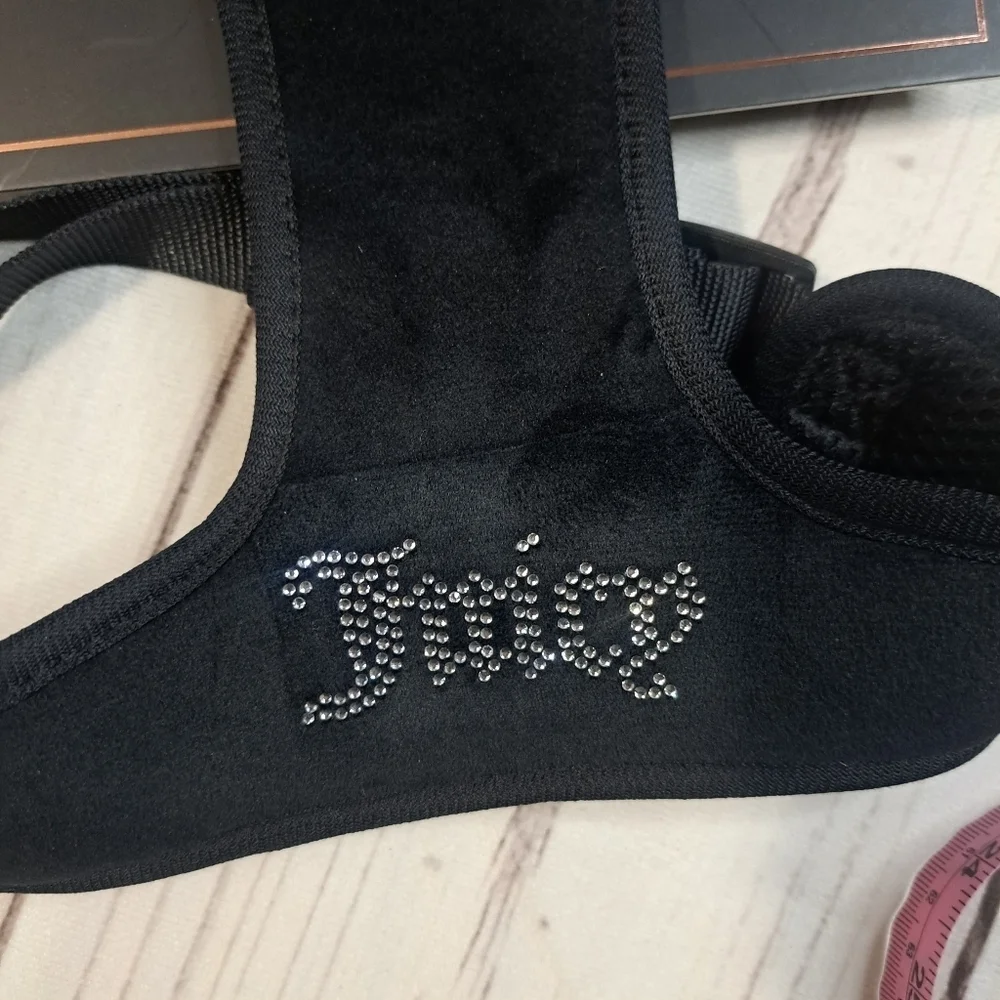 2 FOR 20 SALE Juicy Couture Velour Black Dog Harness Size Large